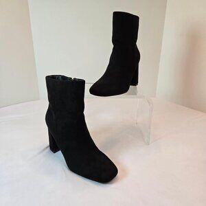 DREAM PAIRS Women's Chunky Heel Ankle Booties Almond Toe/Zipper Sz: 7.5 Black